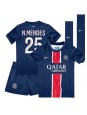 Otroški Nogometna dresi replika Paris Saint-Germain Nuno Mendes #25 Domači 2024-25 Kratek rokav (+ hlače)